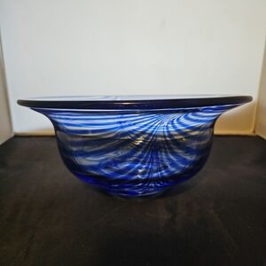 Artisan Swirl Blue‎ Glass Bowl